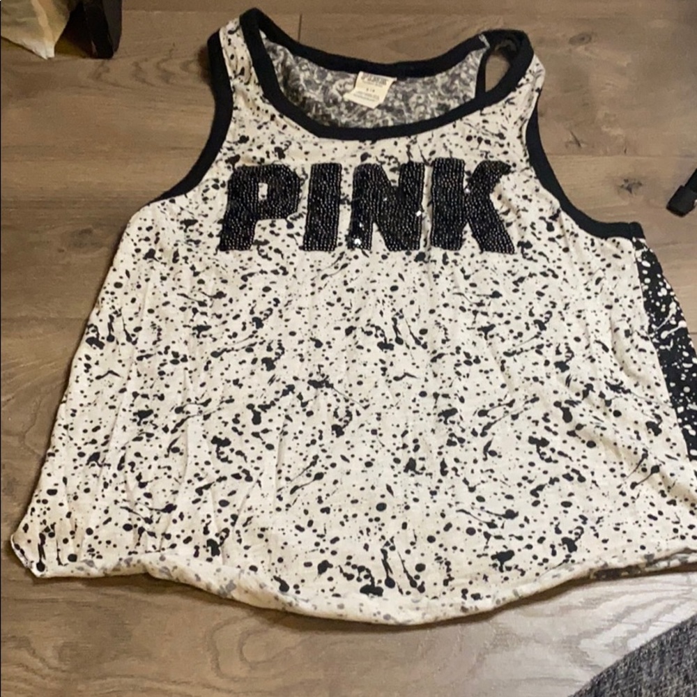PINK SEQUINED Muscle tee